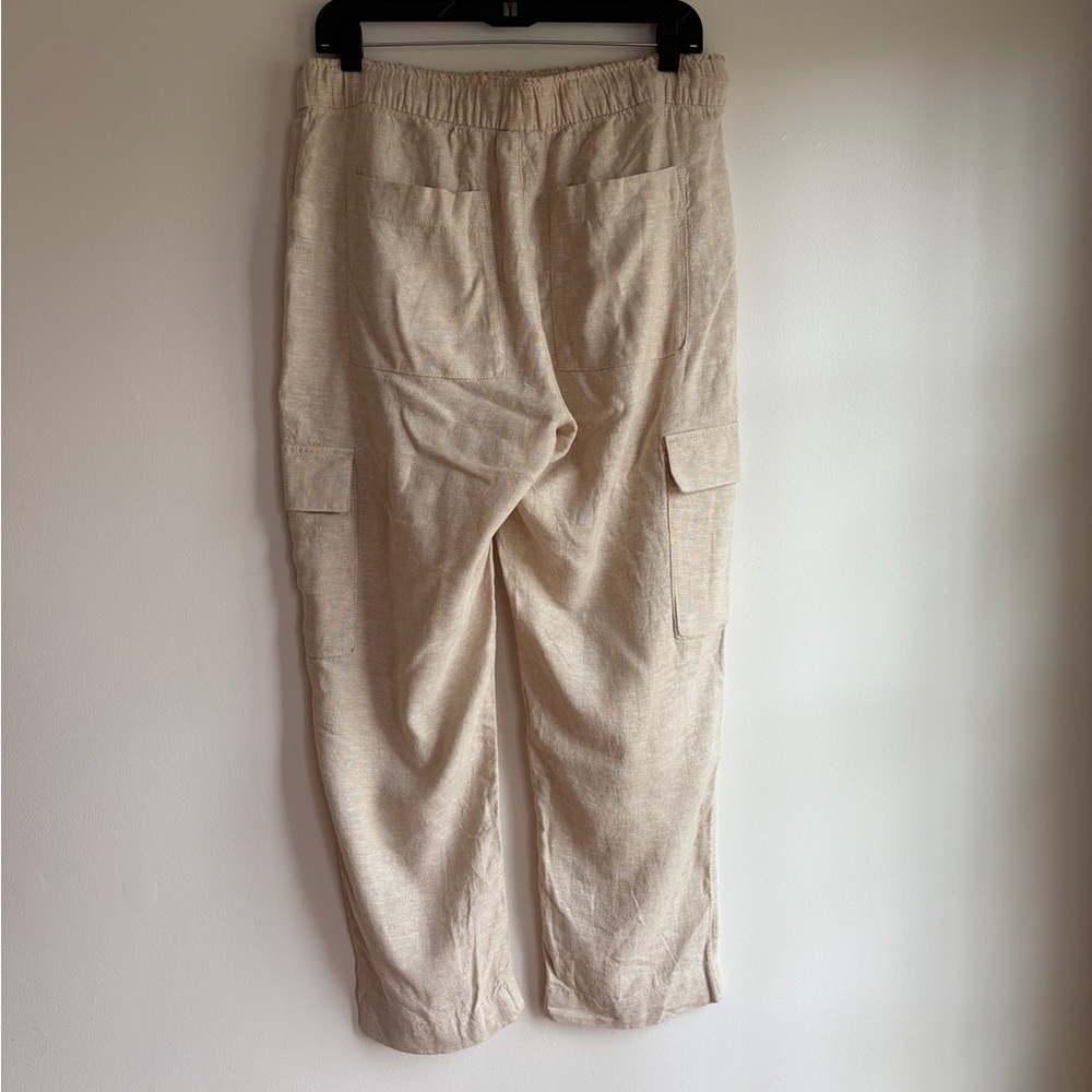 Gap Women's Beige Linen Blend Cargo Easy Pants Size M - Picture 4 of 6